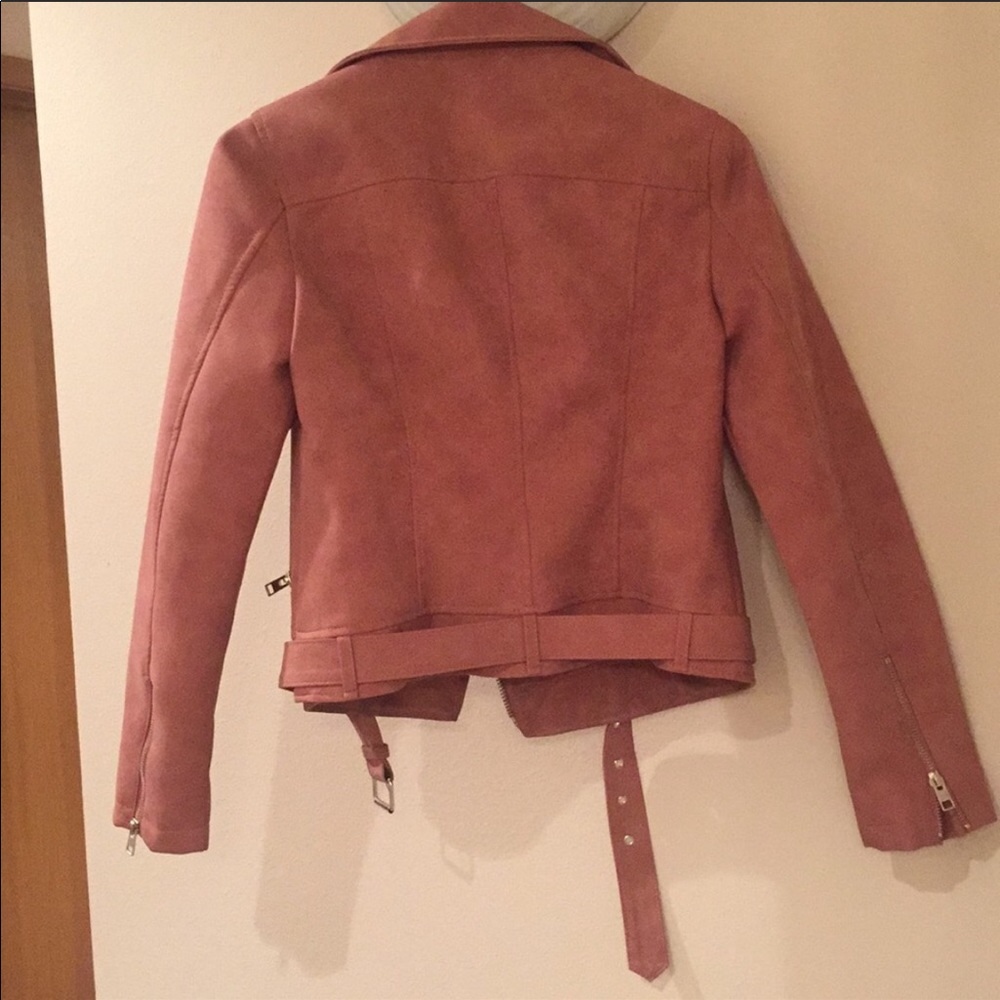 Pink small oversized moto jacket. Like new. - Picture 4 of 8